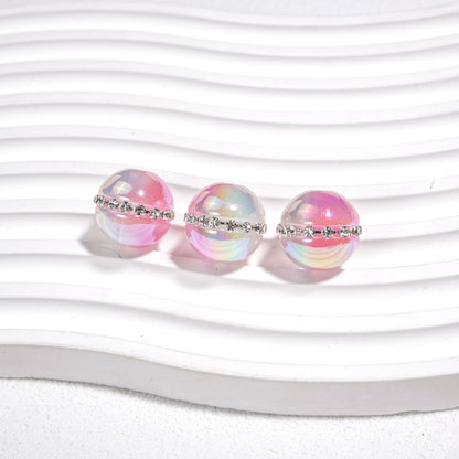 Luminous Rhinestone Chain Enlaced Resin Beads 16mm Round 10pcs 4