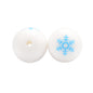 15mm Printed Christmas Silicone Beads Festive Holiday Designs 50pcs 5