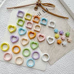 Heart Circle Floral Metal Beads Painted Solid Color Bulk 20pcs
