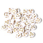 Cartoon Emoticon Flat Round Acrylic Beads 7x3.5mm Colorful 100pcs 11