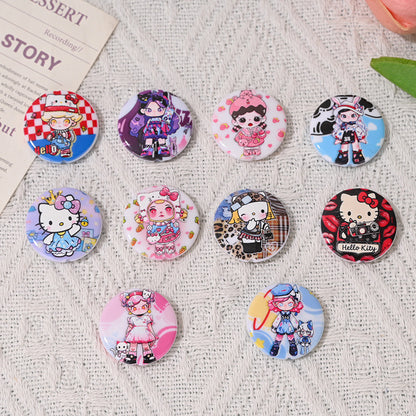 Hello Kitty Molly Print Acrylic Flat Beads 25mm 10pcs 4