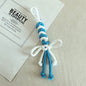 Dual Color Rope Braided Bow Crochet Keychain Polyester 4pcs 75mm 9