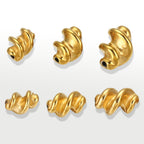 Stainless Steel Twist Metal Beads 8-11mm Color Retaining 5pcs 3