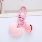 Acrylic Resin Heart Keychain Creative Faceted Surface with Bell Charm 10