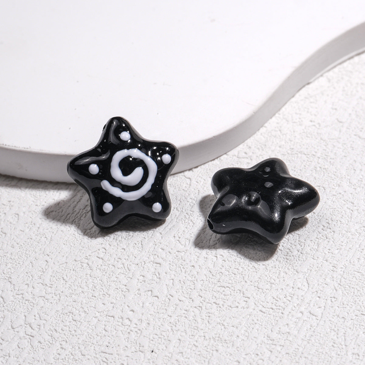Spiral Pattern Starfish Acrylic Beads 20mm Glossy Mixed Colors 20pcs 5