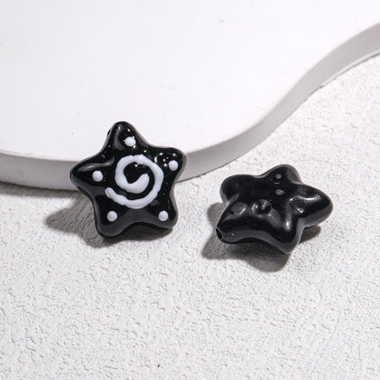 Spiral Pattern Starfish Acrylic Beads 20mm Glossy Mixed Colors 20pcs 5