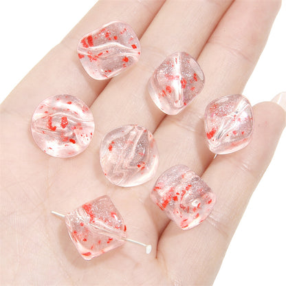 Transparent Flower Acrylic Beads 13x16mm Colorful Speckled 20pcs 8