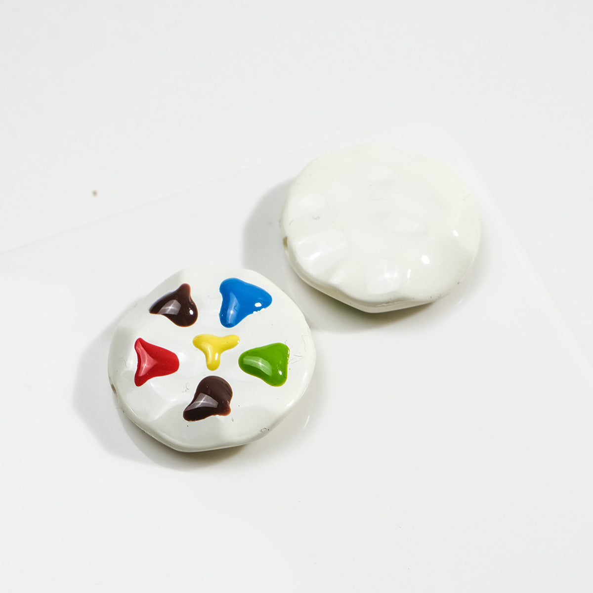 Painted Cookies Acrylic Beads 25mm Colorful Baking Design 50pcs 6