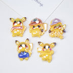 Plating Cute Pikachu Resin Beads Glossy Finish 20pcs 3