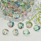 Irregular Moonstone Glass Beads 14mm Clear Pastel Mixed Colors 50pcs 3