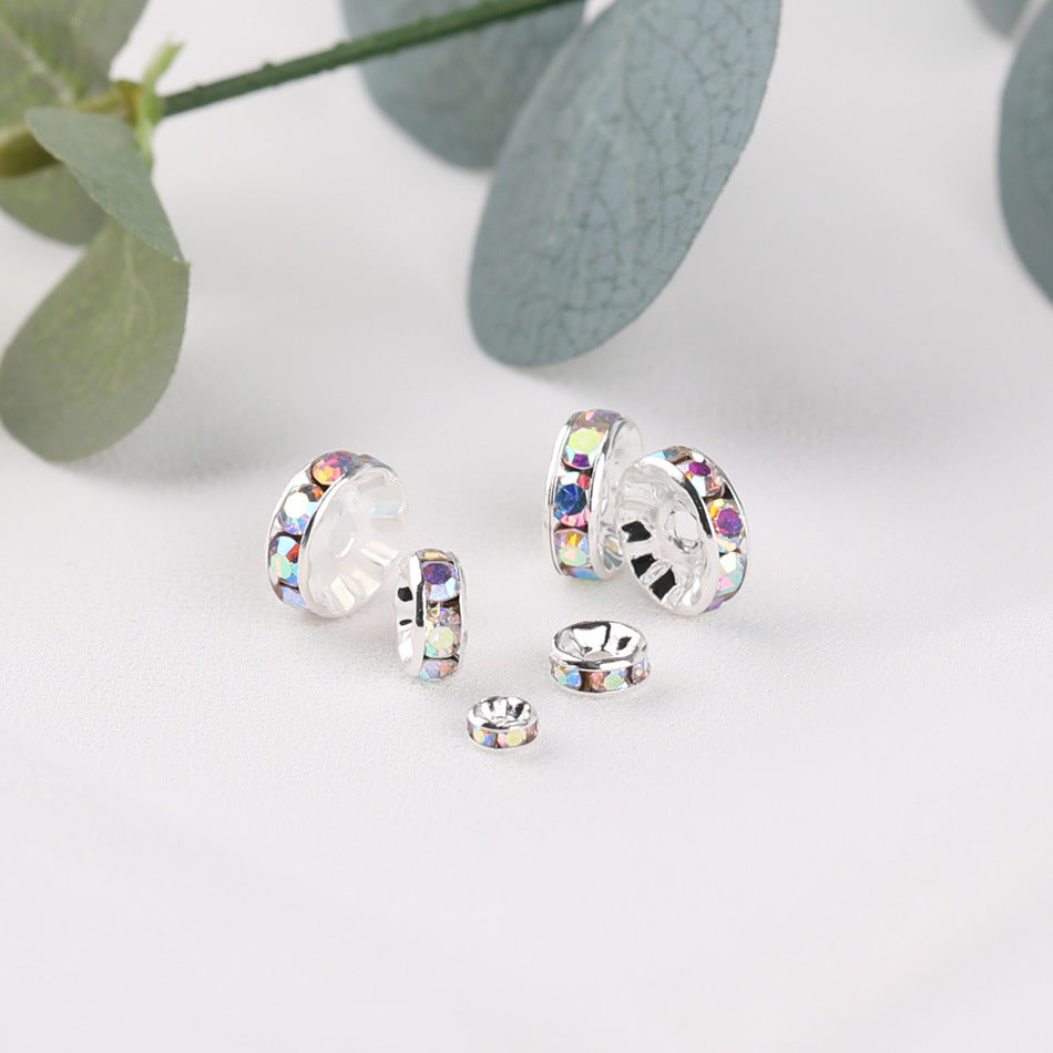 Brass Rhinestone Spacer Beads 4-12mm Sparkling Gold 300pcs 10