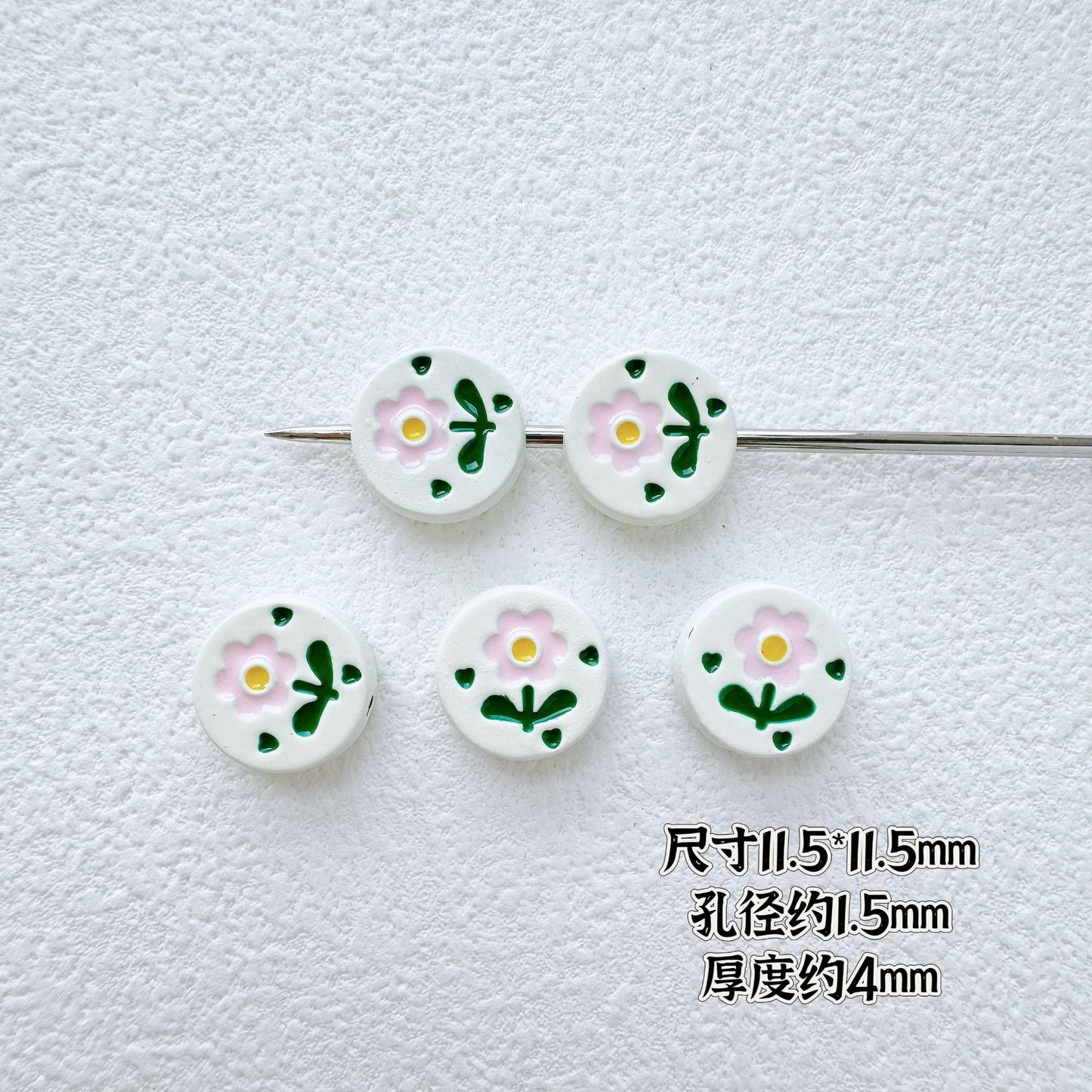 Animal and Plant Series Metal Beads 1.5mm Hole Double-Sided Painted Alloy 10pcs 11