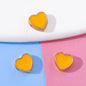 Heart Metal Beads 8mm Double-Sided Enamel Gold Tone 50pcs 10