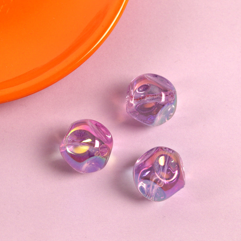 Transparent Fig Shaped Acrylic Beads 16mm UV Plating 100pcs 7