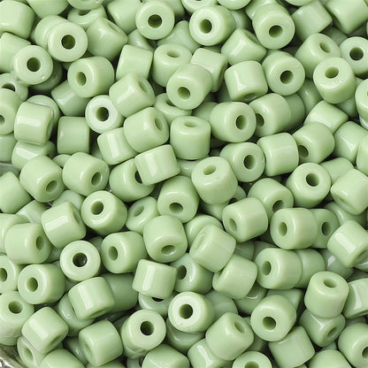 Cream Colored Pony Beads Acrylic 6mm Matte Wide Hole 50pcs 7