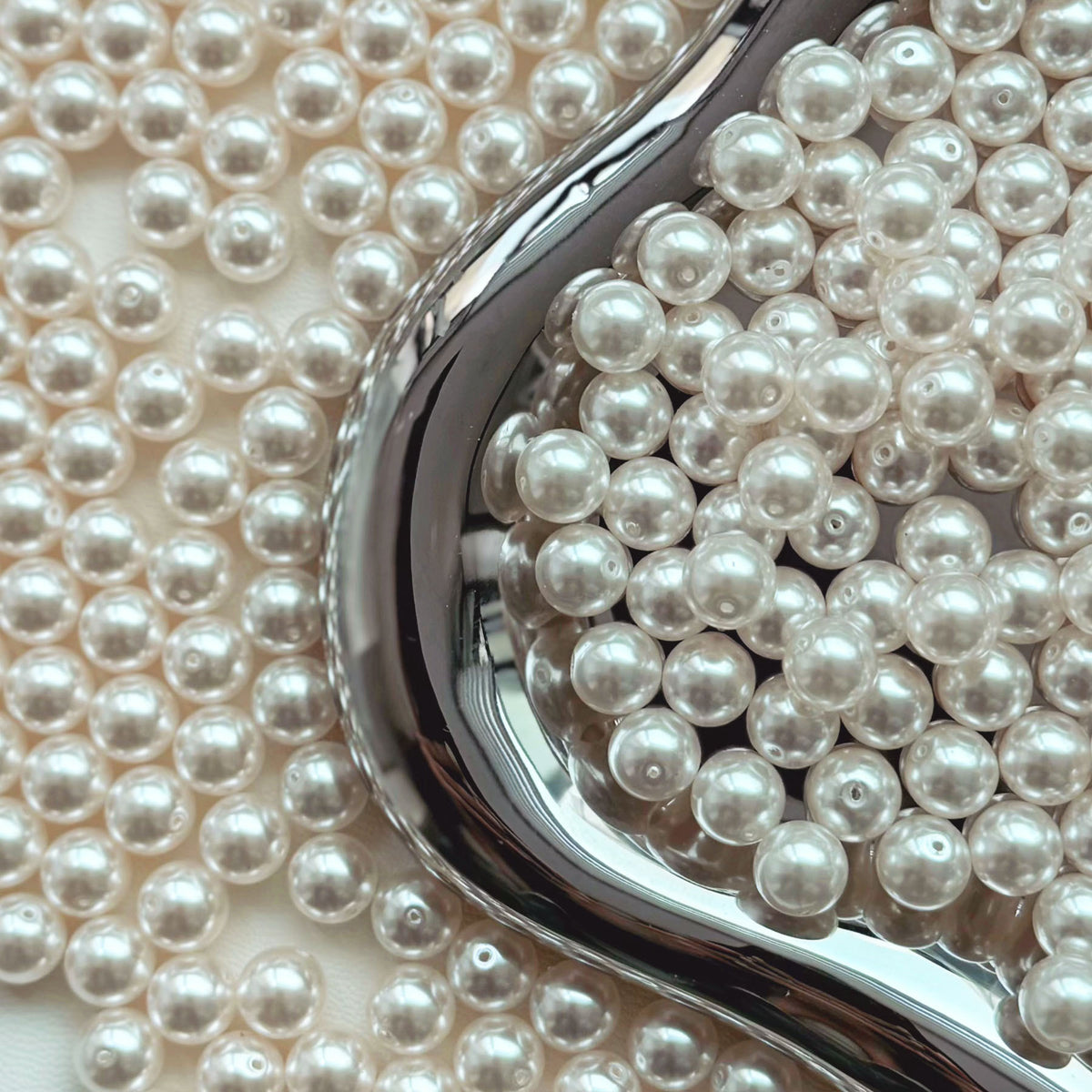 Pearl Glass Beads 8mm Glossy Pastel Smooth Finish 30pcs 6