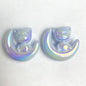 UV Plating Moon Cat Acrylic Beads 26mm Iridescent Pastel 50pcs 8