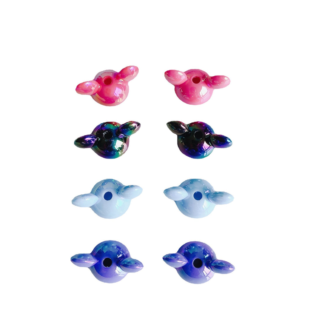 UV Plating Mickey Acrylic Bead Caps 18mm Glossy Mixed Colors 20pcs 5
