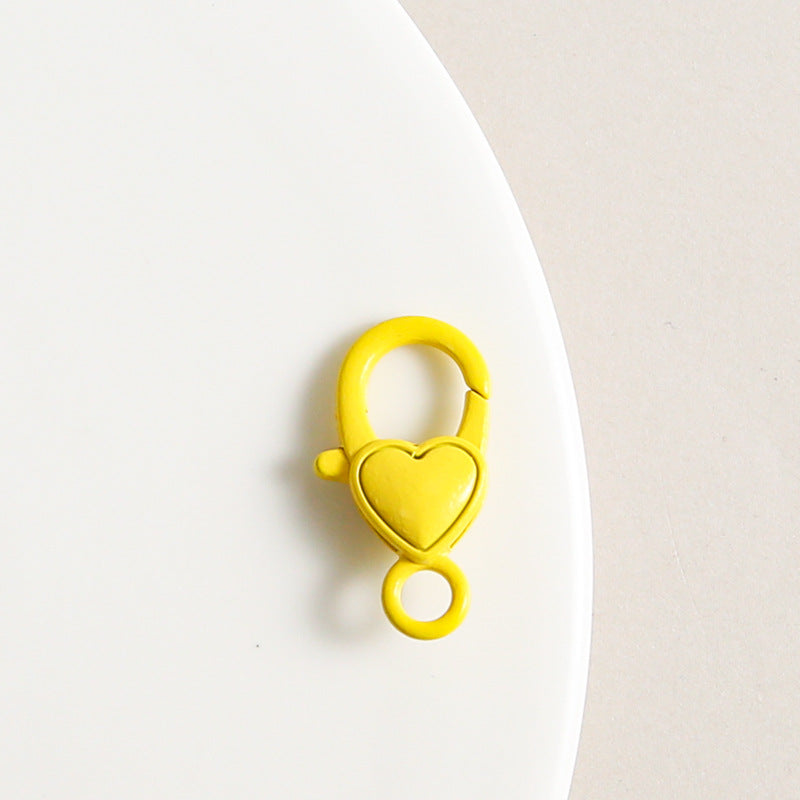 Zinc Alloy Heart Buckle Keychain Clasps 26mm Colorful 20pcs 11