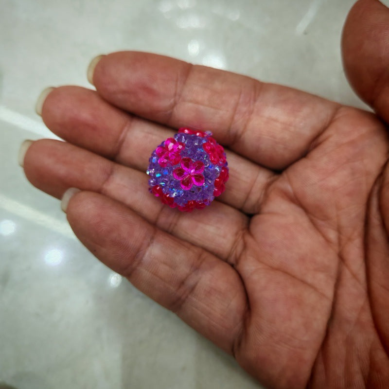 Crystal Bubblegum Beads 20mm Plum Blossom Cluster Mixed Colors 50pcs 5