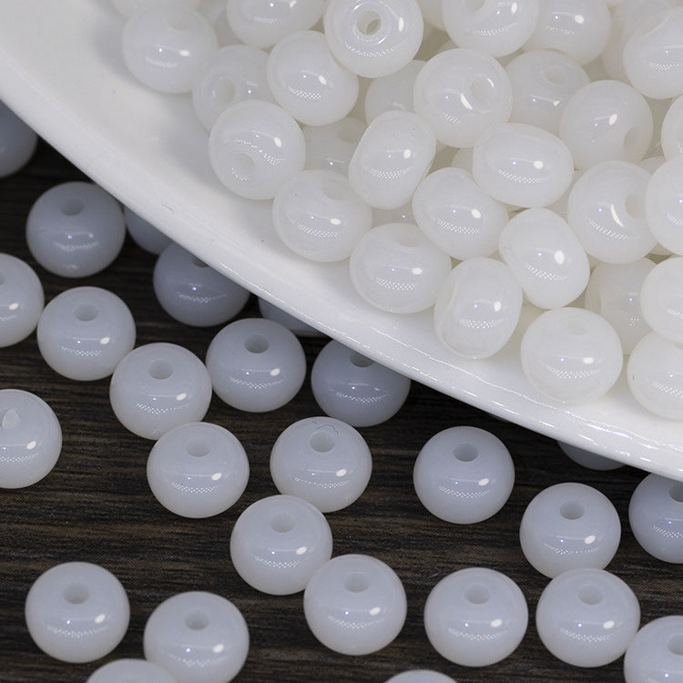 Imitation Gemstone Round Spacer Resin Beads 8mm 10mm Mixed Colors 50pcs 10