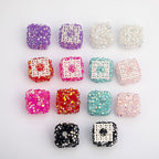 Square Rhinestone Beads 18mm Pearl Resin Acrylic Cube 10pcs 5