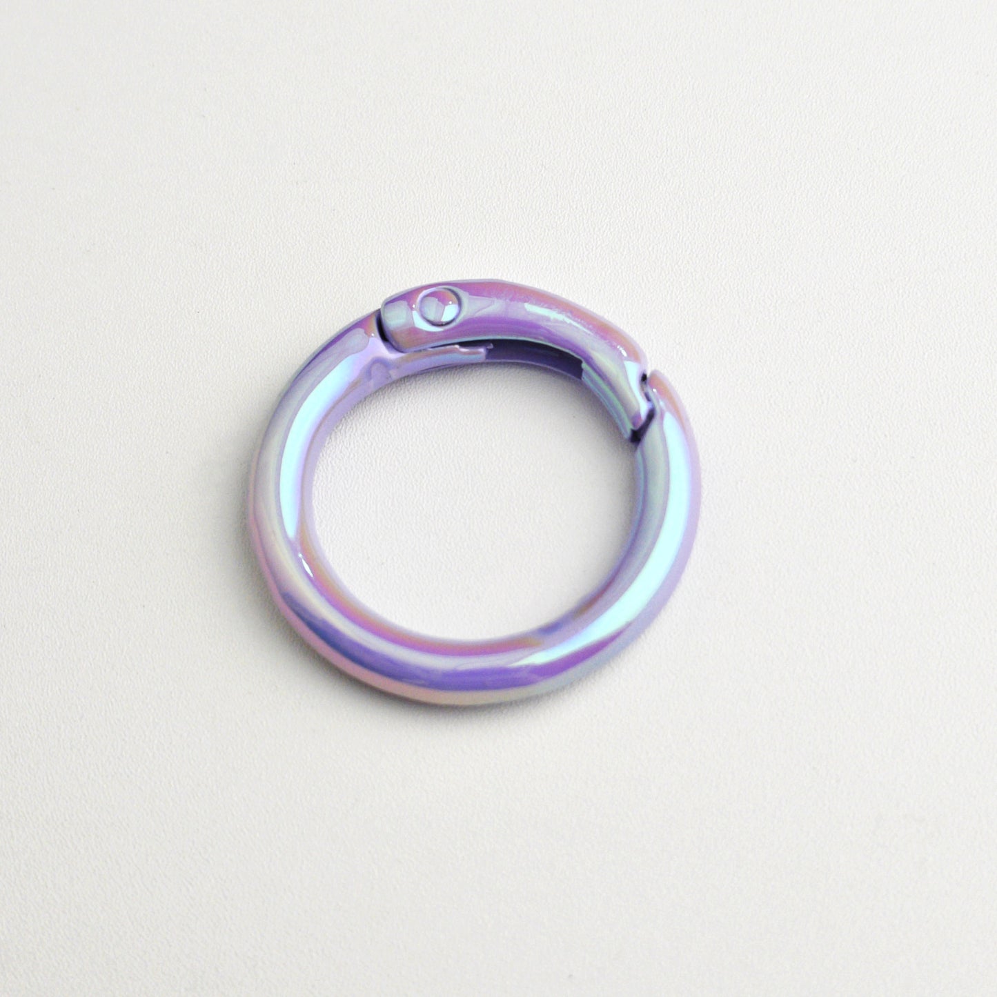 Alloy Iridescent Plating Spring Key Rings 20mm and 25mm 10pcs 18
