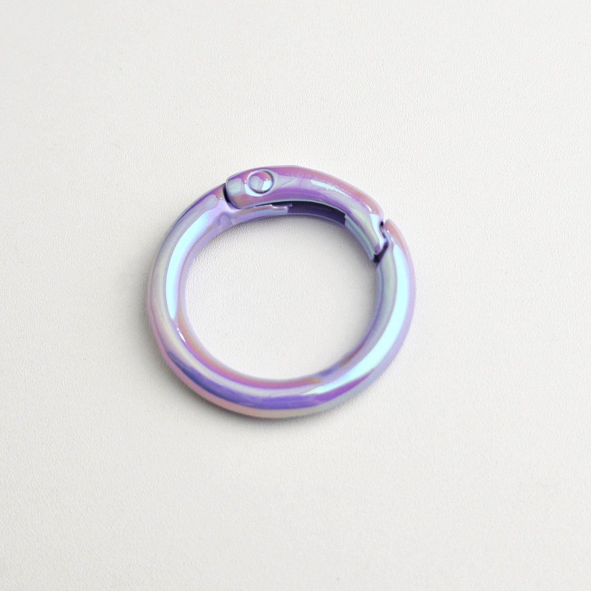 Alloy Iridescent Plating Spring Key Rings 20mm and 25mm 10pcs 18