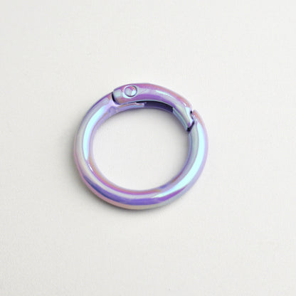 Alloy Iridescent Plating Spring Key Rings 20mm and 25mm 10pcs 18