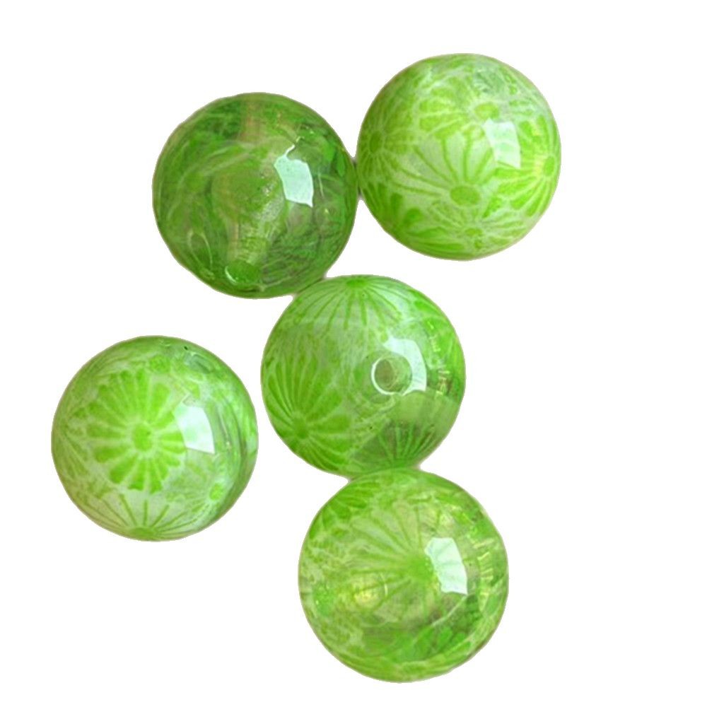 Clear Round Acrylic Beads 16mm Fireworks Pattern 100pcs 5