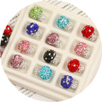 Polymer Clay Mushroom Rhinestone Beads 18mm Multicolor Crystal Caps 50pcs 5