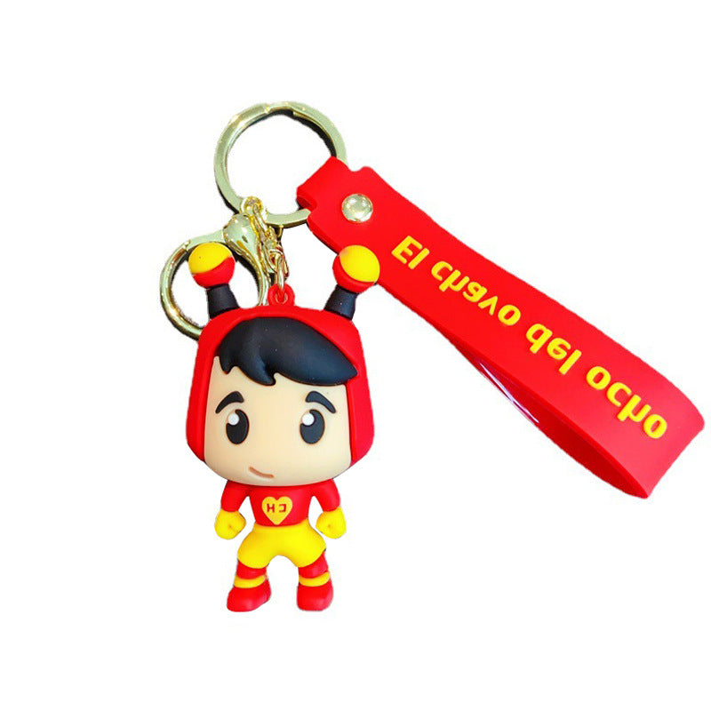 Soft Rubber Hero Cartoon Keychain Bright Matte Colors 4