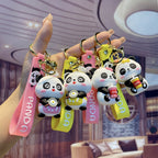 Cartoon Panda Keychain Cute PVC Material Playful Charm 2