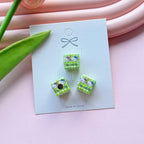 Checkered Square Acrylic Beads 12mm Hello KT Mixed Colors 20pcs 4