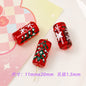 Lampwork Glass Beads Oval Cylindrical Hand Painted Christmas Theme 10pcs 6