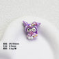 Glossy Purple Kuromi Resin Beads 10pcs Vibrant Floral Details 8