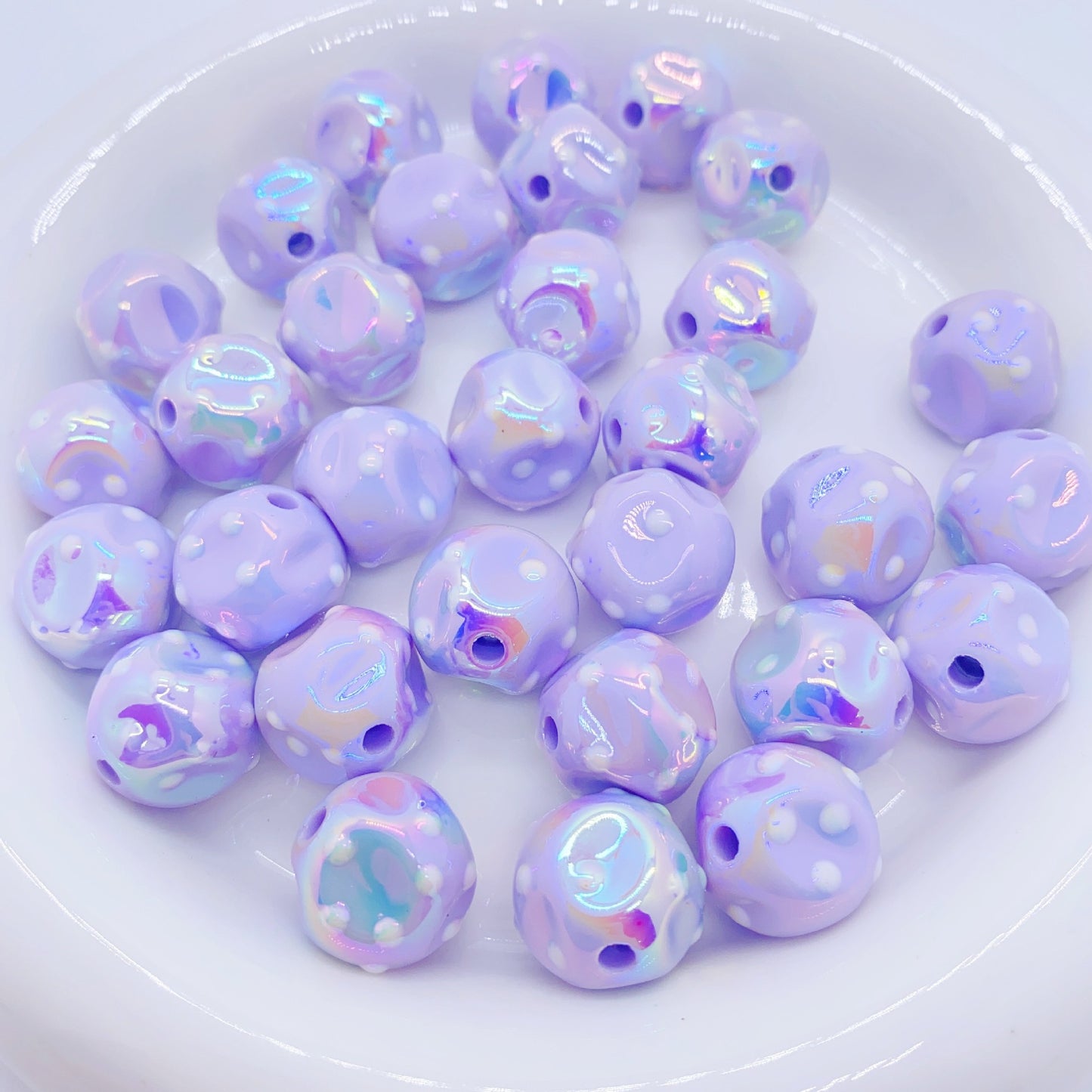 Glow Spotted Fig Acrylic Beads 16mm Pastel Colors 10pcs 3