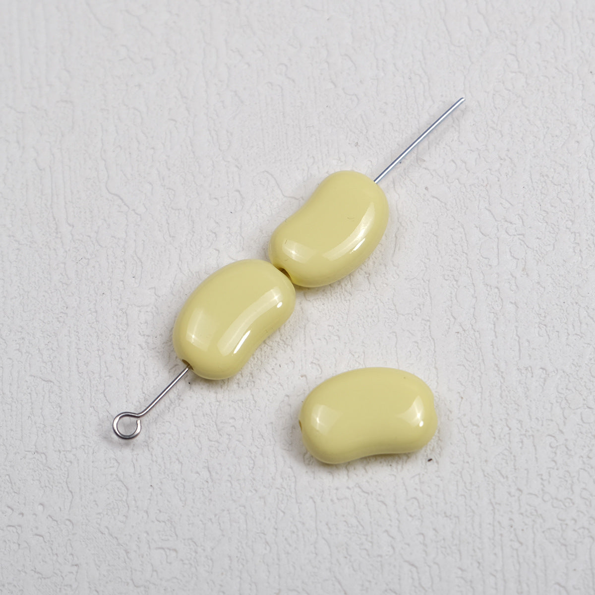 Painted Pea Acrylic Beads 15mm Glossy Jelly Bean Style 50pcs 9