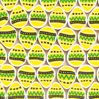 Easter Egg Clay Beads 10mm Colorful Pattern Polymer 100pcs 9