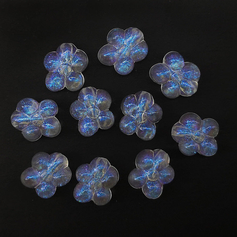 Transparent Aurora Laser Acrylic Beads Iridescent Mixed Shapes 2pcs 11