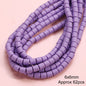 Cylindrical Clay Beads 6mm Colorful Polymer 62pcs 8
