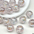 Clear Sparkle Glitter Resin Beads 16mm Round 10pcs 6