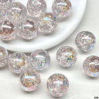 Clear Sparkle Glitter Resin Beads 16mm Round 10pcs 6