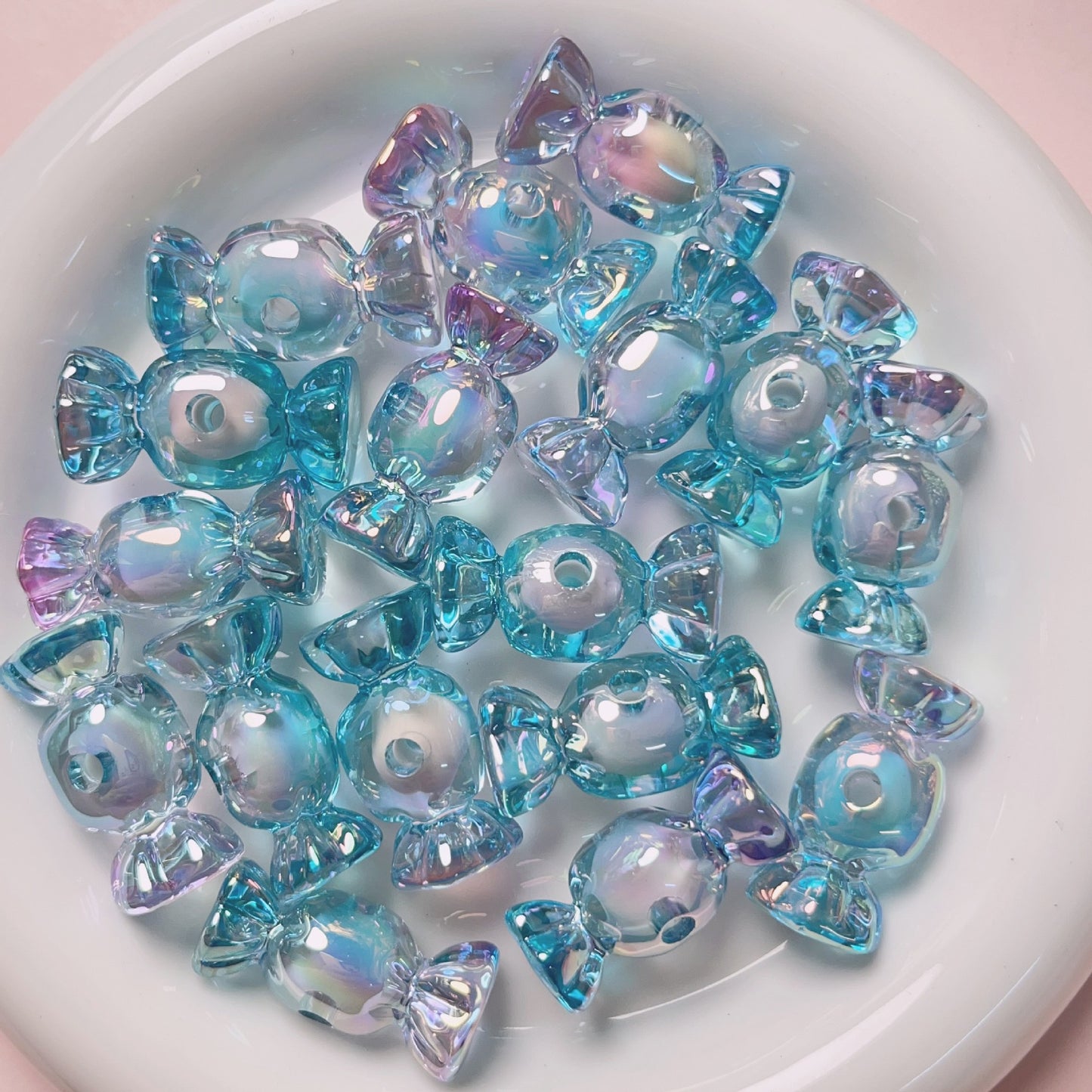 Transparent Candy Acrylic Beads 15x31mm Glossy Pastel 10pcs 10