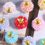 Floral Bubblegum Beads 20mm Buzzing Bee Resin Rhinestone 5pcs 2