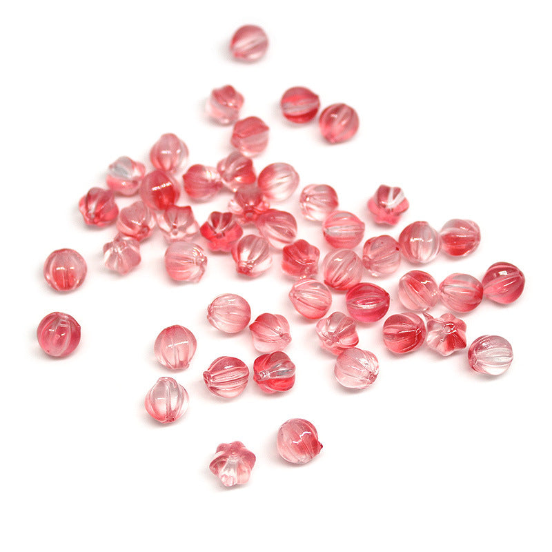 Czech Glass Beads Pumpkin 8mm Pastel Glow Grooved 100pcs 4