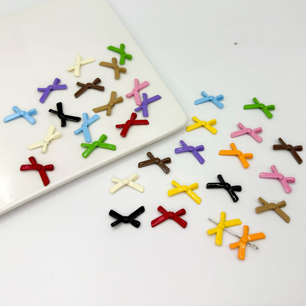 Bow Metal Beads 20mm Baking Painted Polished Alloy 50pcs 2
