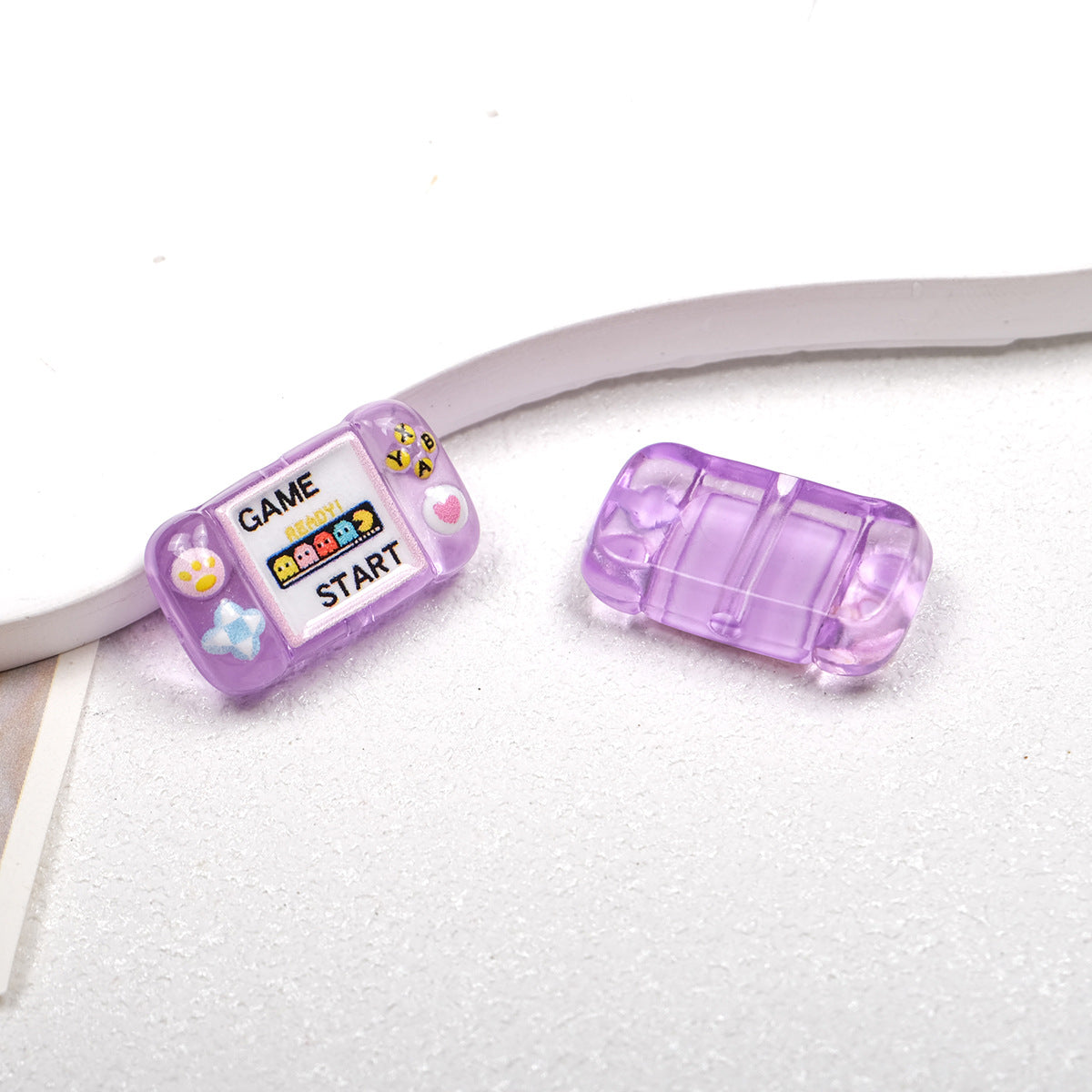 Clear Square Acrylic Beads 25mm Game Console Printed 10pcs 13