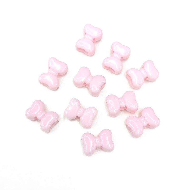 Painted Bow Acrylic Beads 15mm Macaron Cute Four-Hole 200pcs 4