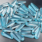 Long Teardrop Glass Beads 22mm Pale Blue Glossy 20pcs 3